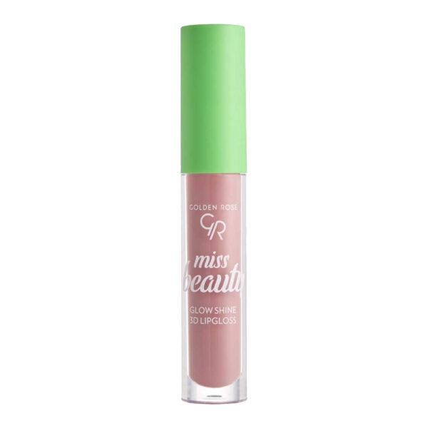 رژ لب مایع گلدن رز Miss Beauty Glow Shine 3D شماره 02 رنگ Baby Pink