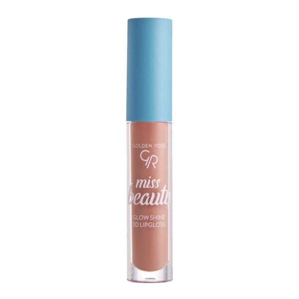 رژ لب مایع گلدن رز Miss Beauty Glow Shine 3D شماره 03 رنگ Soft Peach